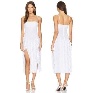 NBD Anila Midi Dress Floral Lace Ruffle Fairy Whimsical Bridal Formal Party  XS